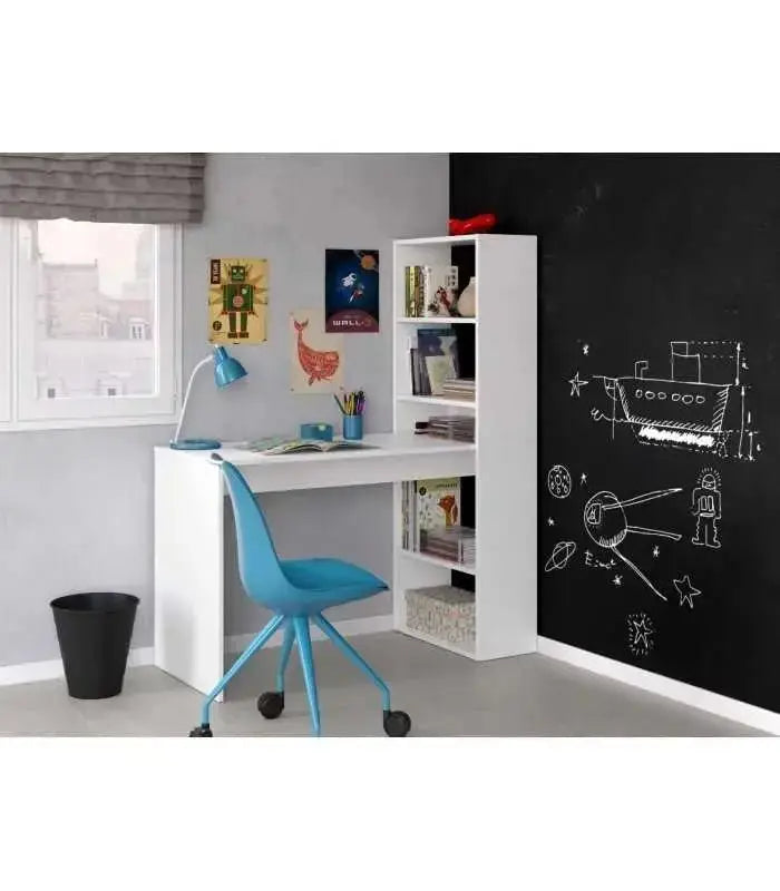 Moderner Schreibtisch mit umkehrbarem Regal mit 5 Fächern – Funktionales Design