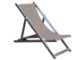 Grey reclining aluminium sunlounger with textilene