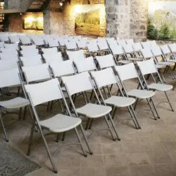 Klappstuhl Catering 1: Metall und ABS Weiß, cm 86x40x39