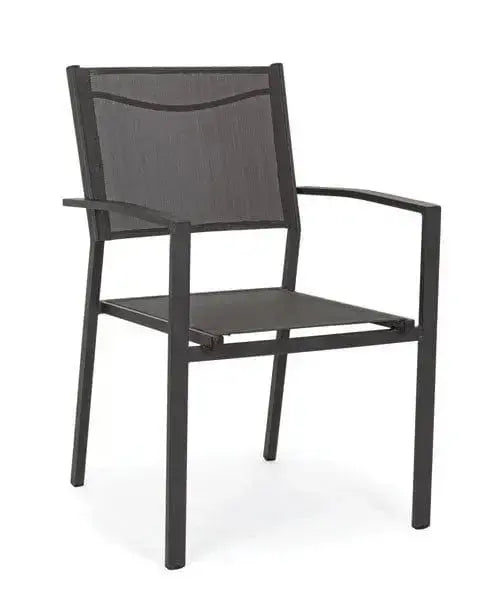 Sedia alluminio hilde con braccioli antracite