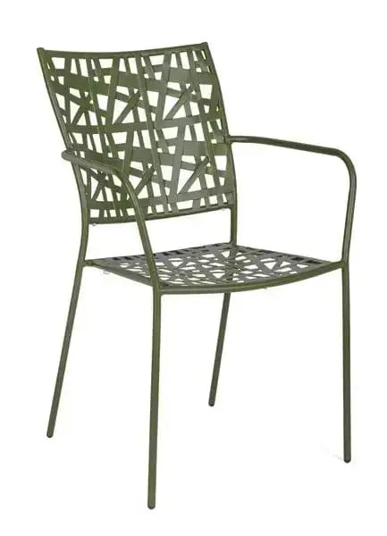 Stackable Matt Steel Outdoor Chair - Green, Burgundy, Ochre