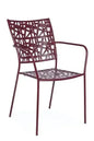 Stackable Matt Steel Outdoor Chair - Green, Burgundy, Ochre