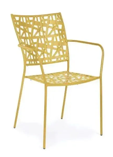 Stackable Matt Steel Outdoor Chair - Green, Burgundy, Ochre