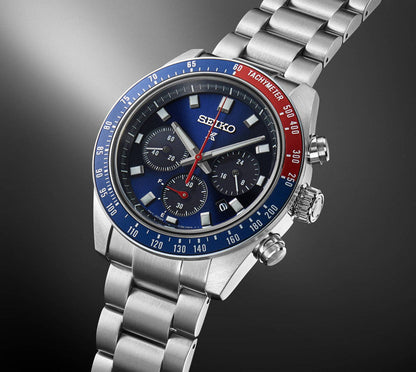 Seiko Prospex Speedtimer Solar Chronograph – Movimento Quarzo Solare, Swiss Made, Blu Scuro, 41,4mm – Cod. SSC913P1