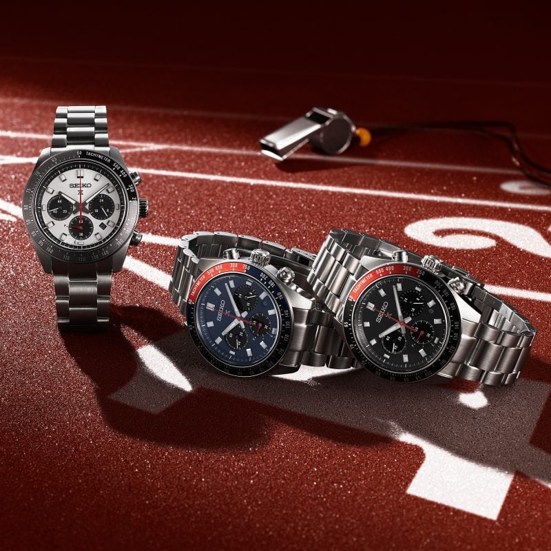 Seiko Prospex Speedtimer Solar Chronograph – Movimento Quarzo Solare, Nero e Rosso, 41,4mm – Cod. SSC915P1