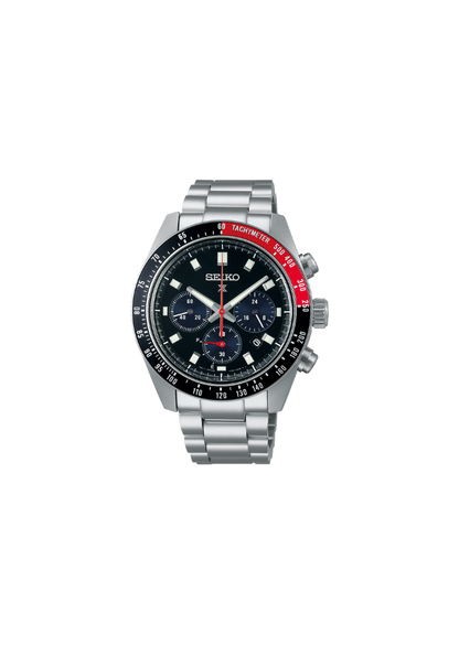 Seiko Prospex Speedtimer Solar Chronograph – Movimento Quarzo Solare, Nero e Rosso, 41,4mm – Cod. SSC915P1