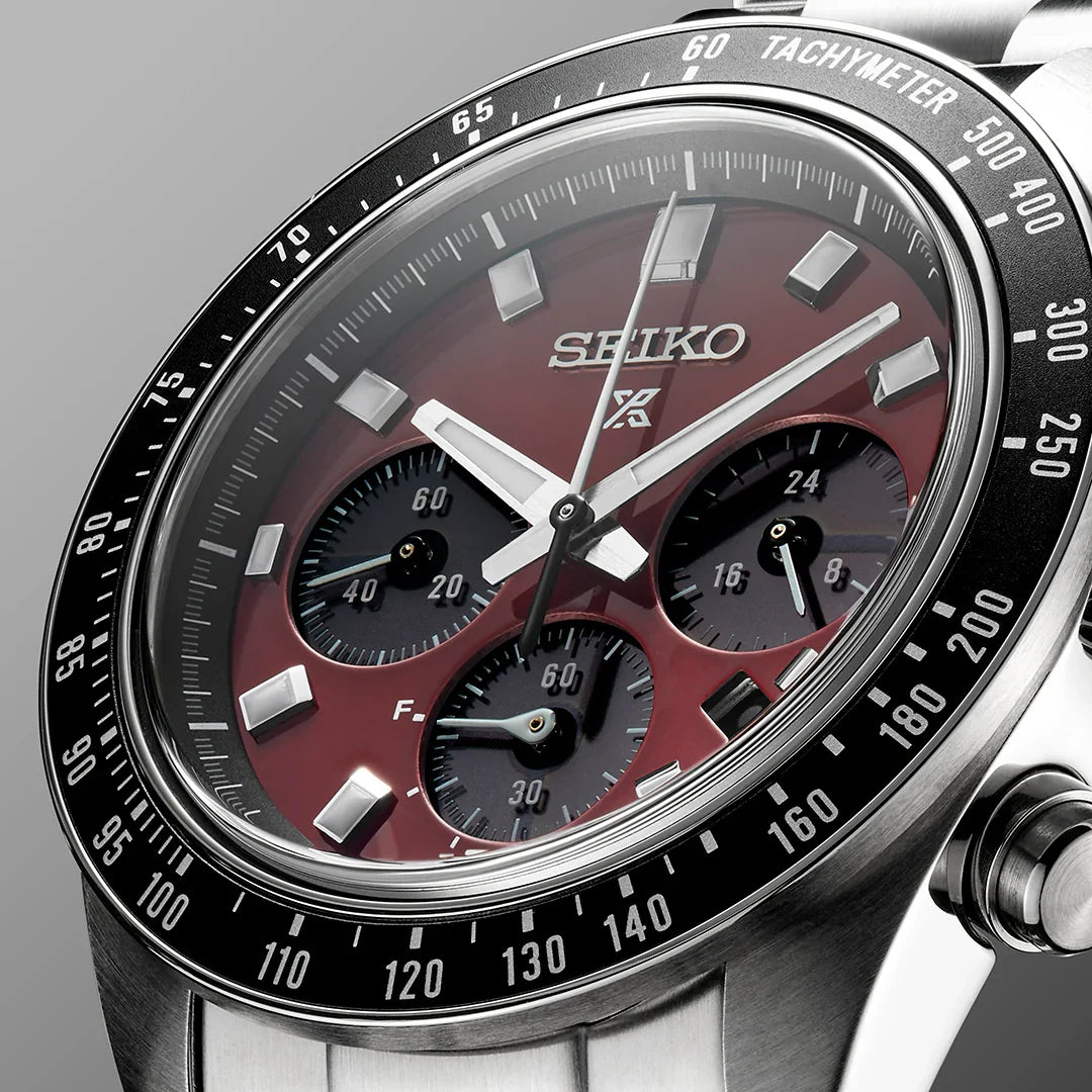 Seiko Prospex Speedtimer Solar Chronograph – Solarquarzwerk, Rot und Schwarz, 41,4mm – Ref. SSC927P1