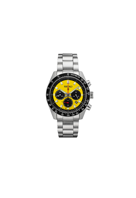 Seiko Prospex Speedtimer Solar Chronograph – Movimento Quarzo Solare, Giallo e Nero, 41,4mm – Cod. SSC929P1