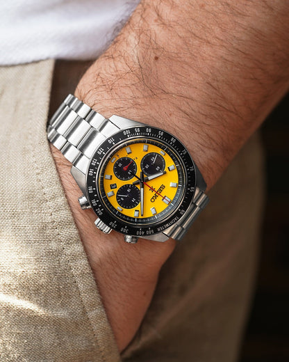 Seiko Prospex Speedtimer Solar Chronograph – Movimento Quarzo Solare, Giallo e Nero, 41,4mm – Cod. SSC929P1