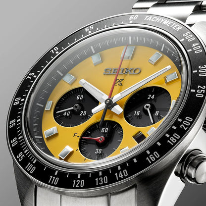 Seiko Prospex Speedtimer Solar Chronograph – Movimento Quarzo Solare, Giallo e Nero, 41,4mm – Cod. SSC929P1