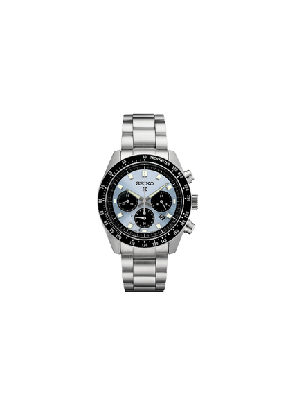 Seiko Prospex Speedtimer Solar Chronograph – Solar Quartz Movement, Light Blue and Black, 41.4mm – Ref. SSC935P1