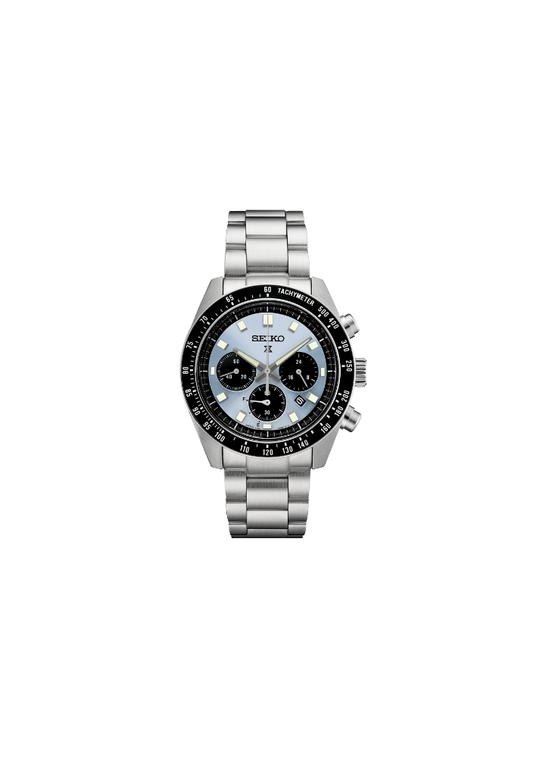 Seiko Prospex Speedtimer Solar Chronograph – Movimento Quarzo Solare, Azzurro e Nero, 41,4mm – Cod. SSC935P1