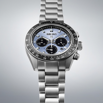 Seiko Prospex Speedtimer Solar Chronograph – Solar Quartz Movement, Light Blue and Black, 41.4mm – Ref. SSC935P1