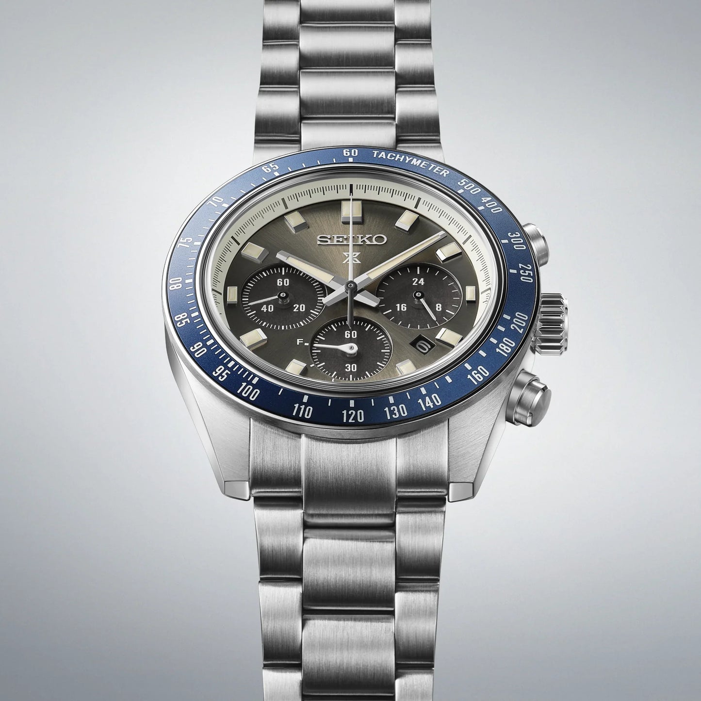 Seiko Prospex Speedtimer Solar Chronograph – Solarquarzwerk, Grau und Blau, 41,4mm – Art.-Nr. SSC939P1
