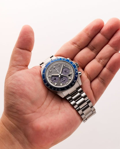 Seiko Prospex Speedtimer Solar Chronograph – Solarquarzwerk, Grau und Blau, 41,4mm – Art.-Nr. SSC939P1