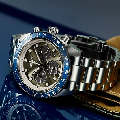 Seiko Prospex Speedtimer Solar Chronograph – Solarquarzwerk, Grau und Blau, 41,4mm – Art.-Nr. SSC939P1