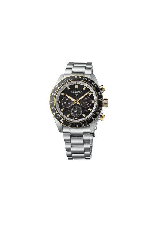 Seiko Prospex Speedtimer Solar Chronograph – Movimento Quarzo Solare, Nero e Oro, 41,4mm – Cod. SSC941P1
