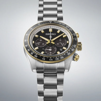 Seiko Prospex Speedtimer Solar Chronograph – Solarquarzwerk, Schwarz und Gold, 41,4mm – Art.-Nr. SSC941P1
