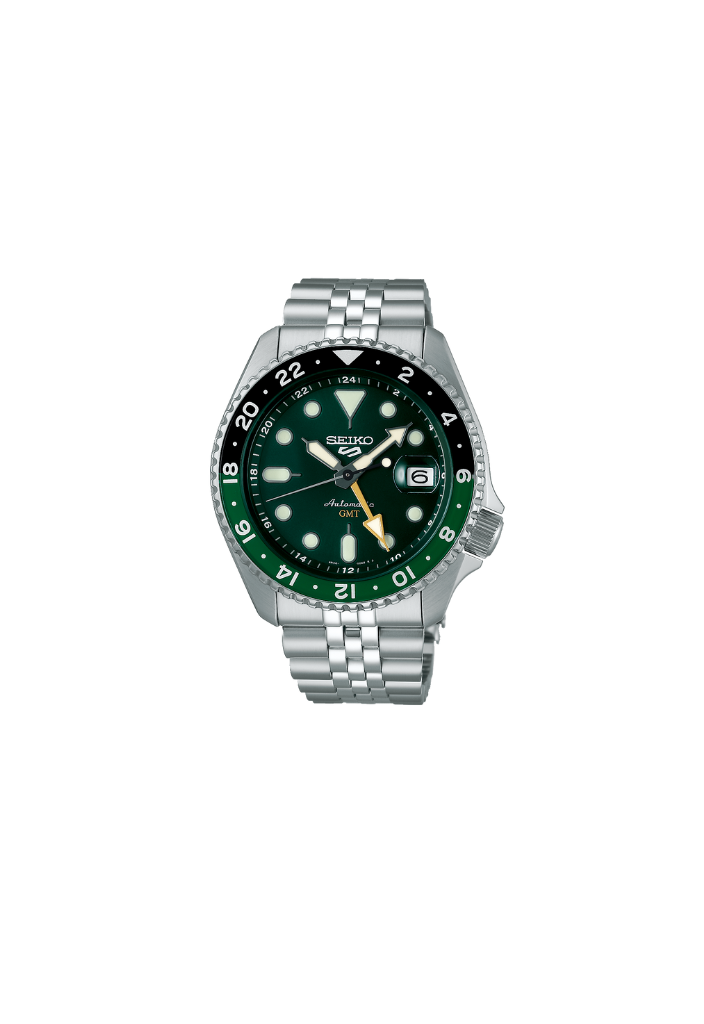 Seiko 5 Sports SSK035 – Automatische GMT, grünes Zifferblatt, 42,5mm, Stahl, Produktcode SSK035