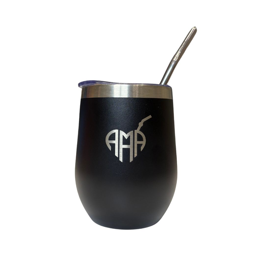 Tazza Nera con Bombilla