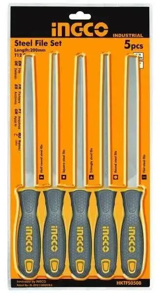 Set 5 lime per acciaio ingco