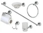 6-piece chrome and glass bathroom accessory set