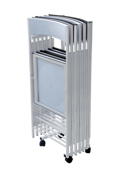 Set di 6 Sedie Pieghevoli Tikawilly con Carrello Assortiti in Acciaio con eventuali difetti estetici