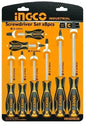 Set of 8 Ingco Phillips-slot screwdrivers