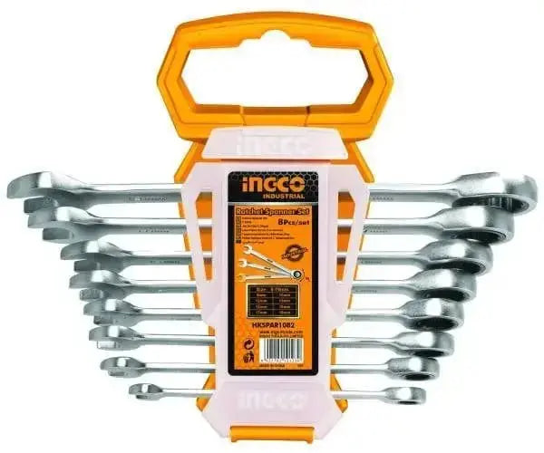 Set 8 chiavi combinate a cricchetto 8-19mm ingco