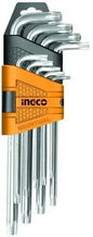 Set 9 chiavi torx con foro extra lunghe ingco