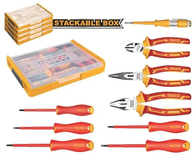 9-teiliger isolierter Werkzeugsatz mit Tablett ingco