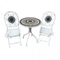 Alison 3-piece Bistro Set: Antique White Table 60x72 cm, Chairs 36x35x91 cm