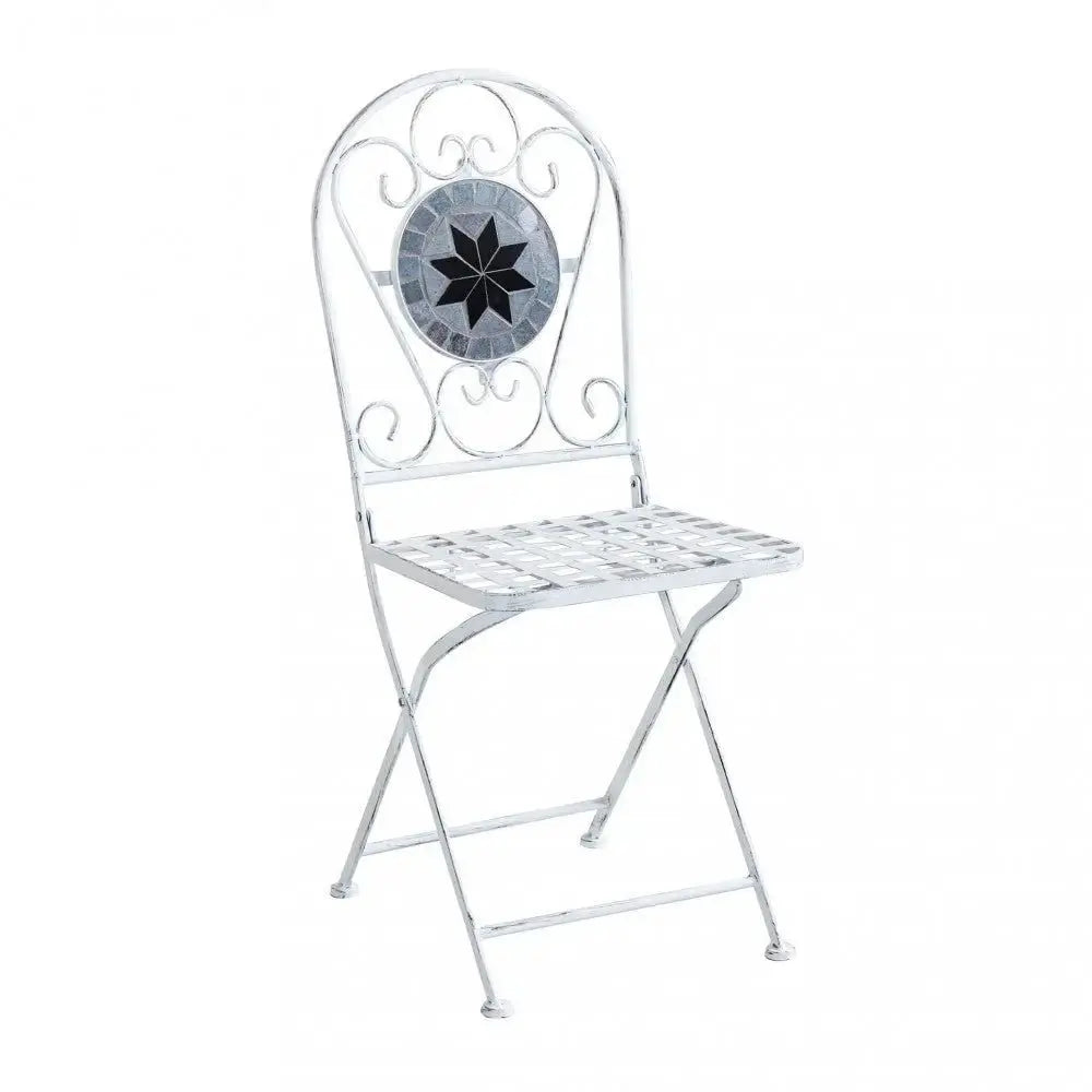 Bistro-Set Alison 3-teilig: Antikweiß Tisch 60x72 cm, Stühle 36x35x91 cm