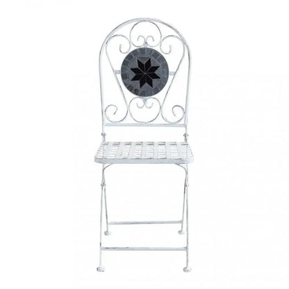Bistro-Set Alison 3-teilig: Antikweiß Tisch 60x72 cm, Stühle 36x35x91 cm