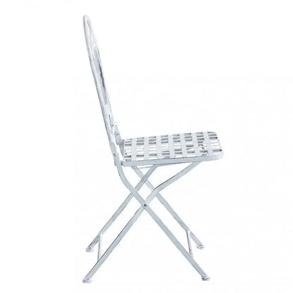 Bistro-Set Alison 3-teilig: Antikweiß Tisch 60x72 cm, Stühle 36x35x91 cm