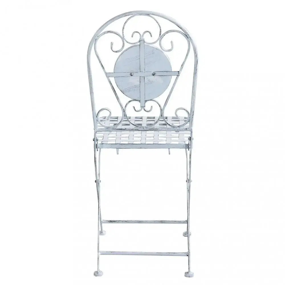 Bistro-Set Alison 3-teilig: Antikweiß Tisch 60x72 cm, Stühle 36x35x91 cm