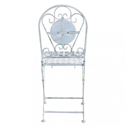 Bistro-Set Alison 3-teilig: Antikweiß Tisch 60x72 cm, Stühle 36x35x91 cm