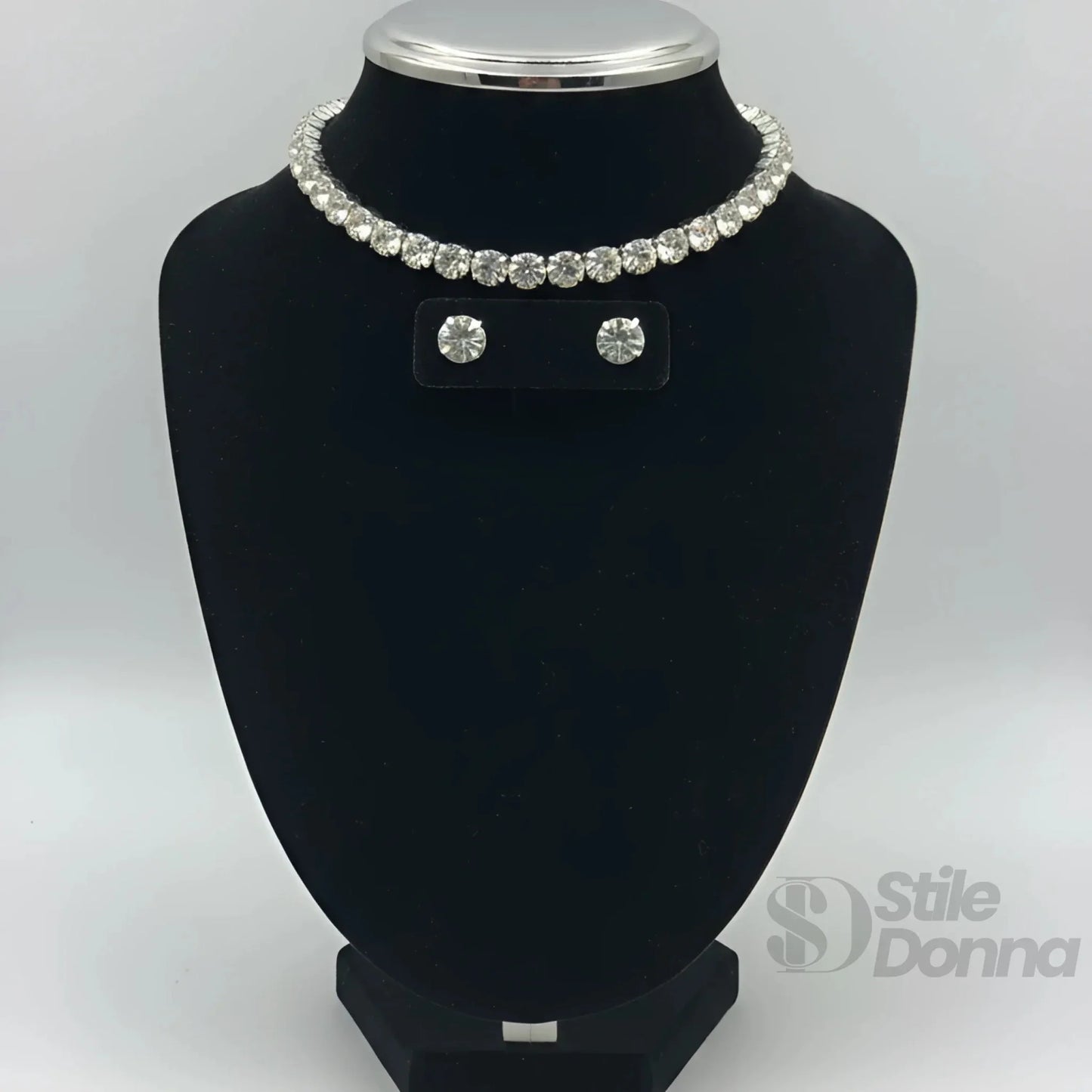 Stile Donna Bags - Set Collana Tennis Oro e Orecchini