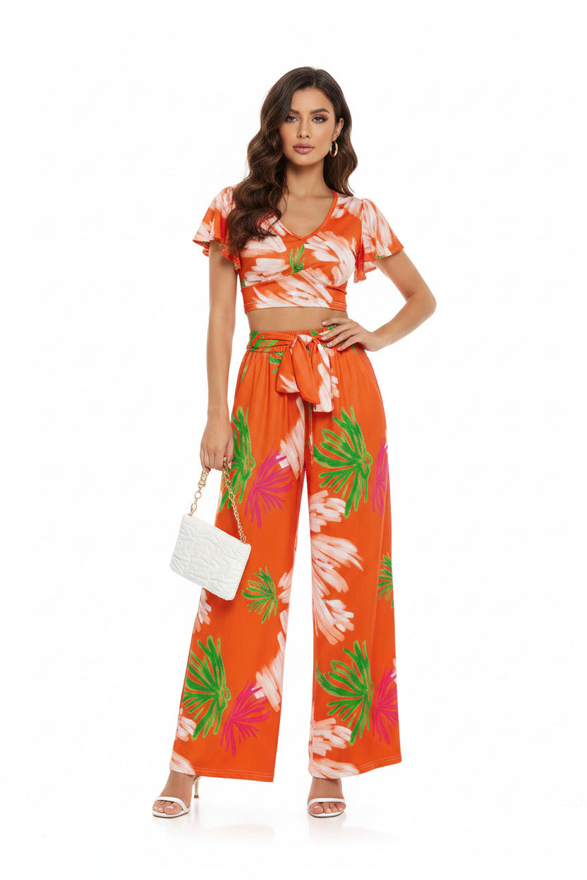 Completo Donna Due Pezzi – Top e Pantaloni Gamba Larga Eleganti