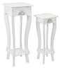 White outdoor table set drawer + shelf
