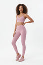 Women's 2 Piece Athletic Set with High Waisted Leggings and Sports Bra