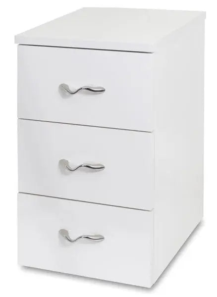 Hocker mit 3 Schubladen, weiß, B29xT24xH49 cm