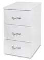 White 3-drawer stool 29wx24dx49h cm