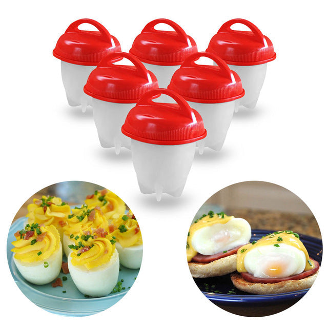 Eierkocher für 6 geschälte Eier, Eierkocher aus Silikon, hartgekochte Eier, Omelett, Egg Bol
