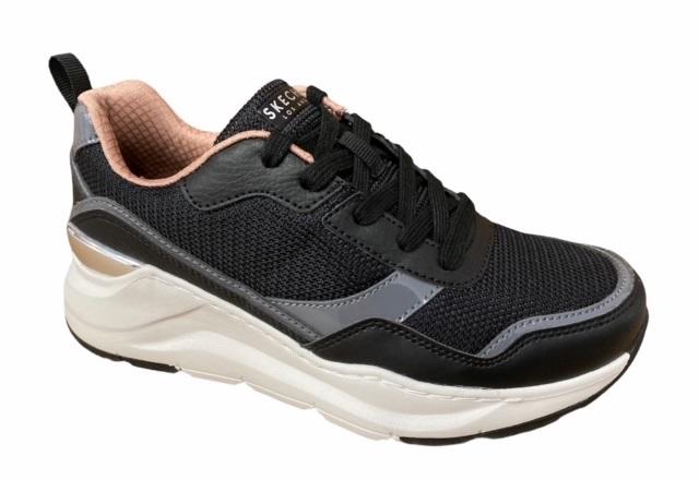 Skechers Rovina Clean Sheen Sneakers Casual Donna Nero 155046