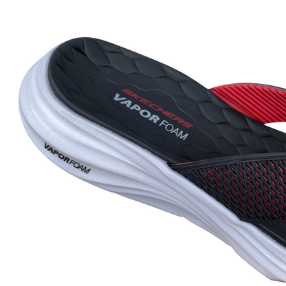 Skechers Infradito Uomo Vapor Foam Sandal Sayto Nero Rosso - 232894-BKRD