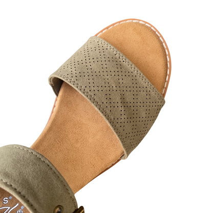 Skechers sandalo da donna BOBS Desert Kiss Serendipitous 114147/OLV oliva