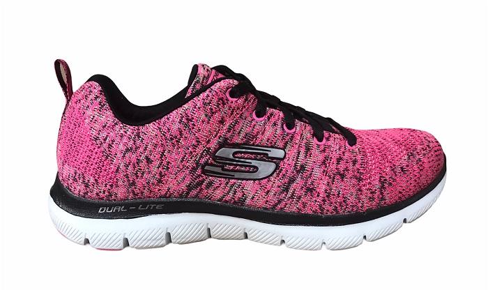 Skechers Flex Appeal 2.0 High Energy 12756/HPBK Hot Pink Black - Scarpa Fitness Donna