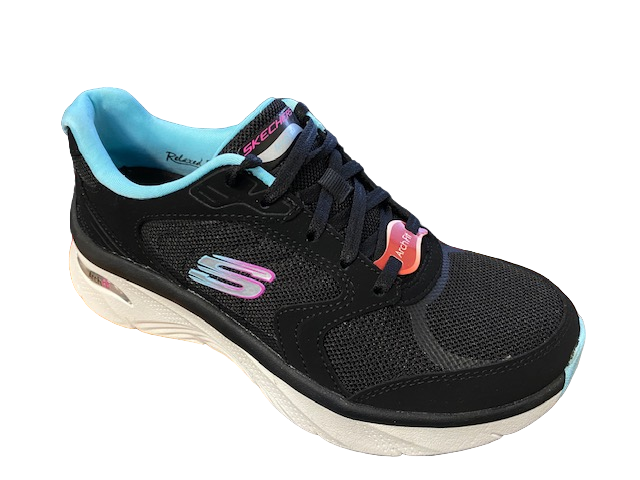 Skechers Arch Fit D'Lux 149686/BKBL - Scarpe Donna Supporto Plantare Podologico Piedi Larghi