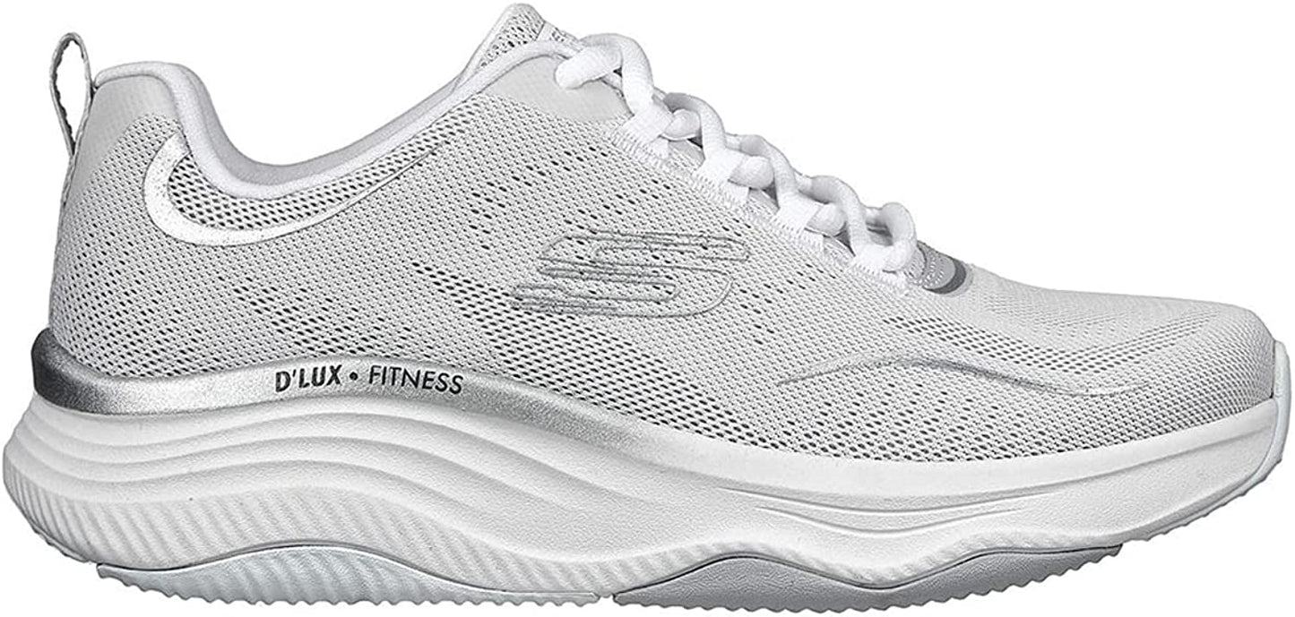 Skechers D'Lux Fitness Pure Glam 149837 Sneaker Donna Memory Foam Bianco
